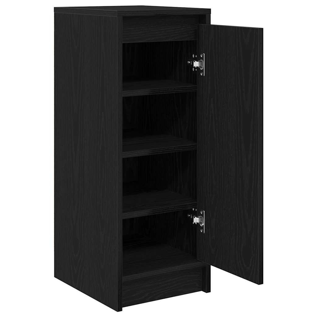 Shoe Cabinet Black Oak 29.5x34x76 cm Engineered Wood