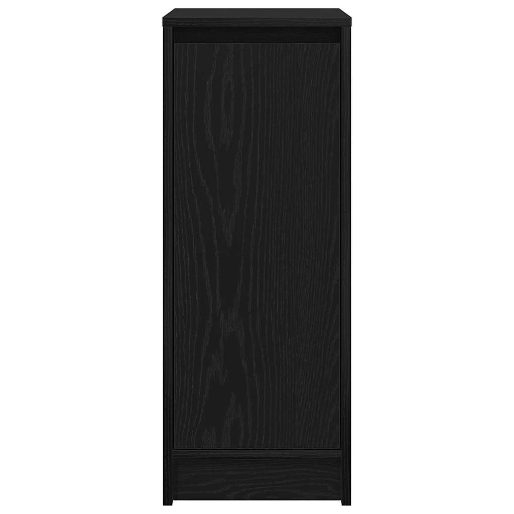 Shoe Cabinet Black Oak 29.5x34x76 cm Engineered Wood