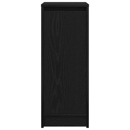 Shoe Cabinet Black Oak 29.5x34x76 cm Engineered Wood