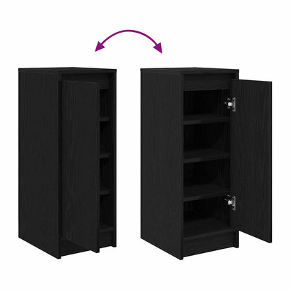 Shoe Cabinet Black Oak 29.5x34x76 cm Engineered Wood