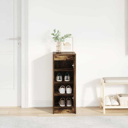 Shoe Cabinet Smoked Oak 29.5x34x76 cm Engineered Wood