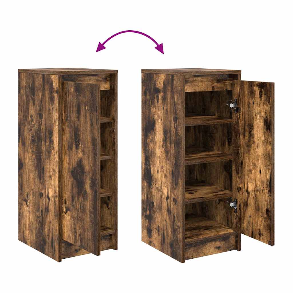 Shoe Cabinet Smoked Oak 29.5x34x76 cm Engineered Wood