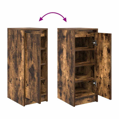 Shoe Cabinet Smoked Oak 29.5x34x76 cm Engineered Wood