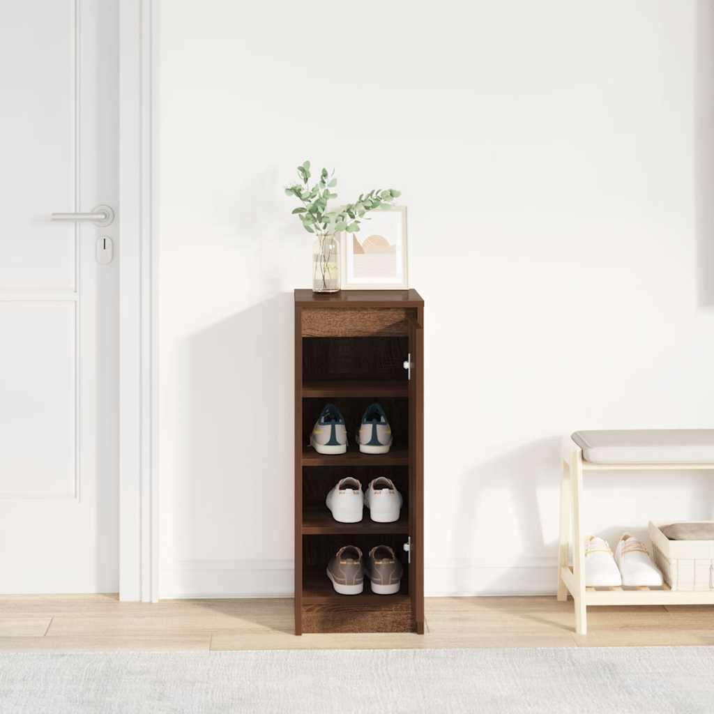 Shoe Cabinet Brown Oak 29.5x34x76 cm Engineered Wood