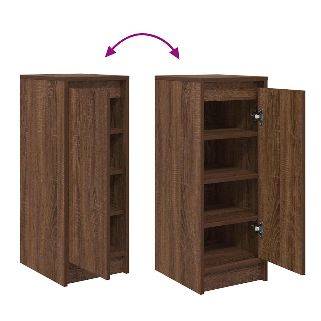 Shoe Cabinet Brown Oak 29.5x34x76 cm Engineered Wood