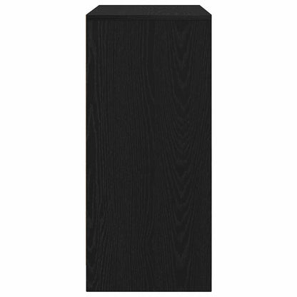 Shoe Cabinet Black Oak 57x34x76 cm Engineered Wood