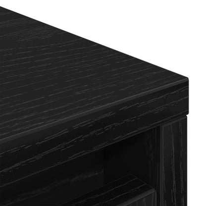 Shoe Cabinet Black Oak 57x34x76 cm Engineered Wood