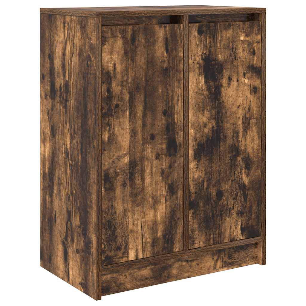 Shoe Cabinet Smoked Oak 57x34x76 cm Engineered Wood
