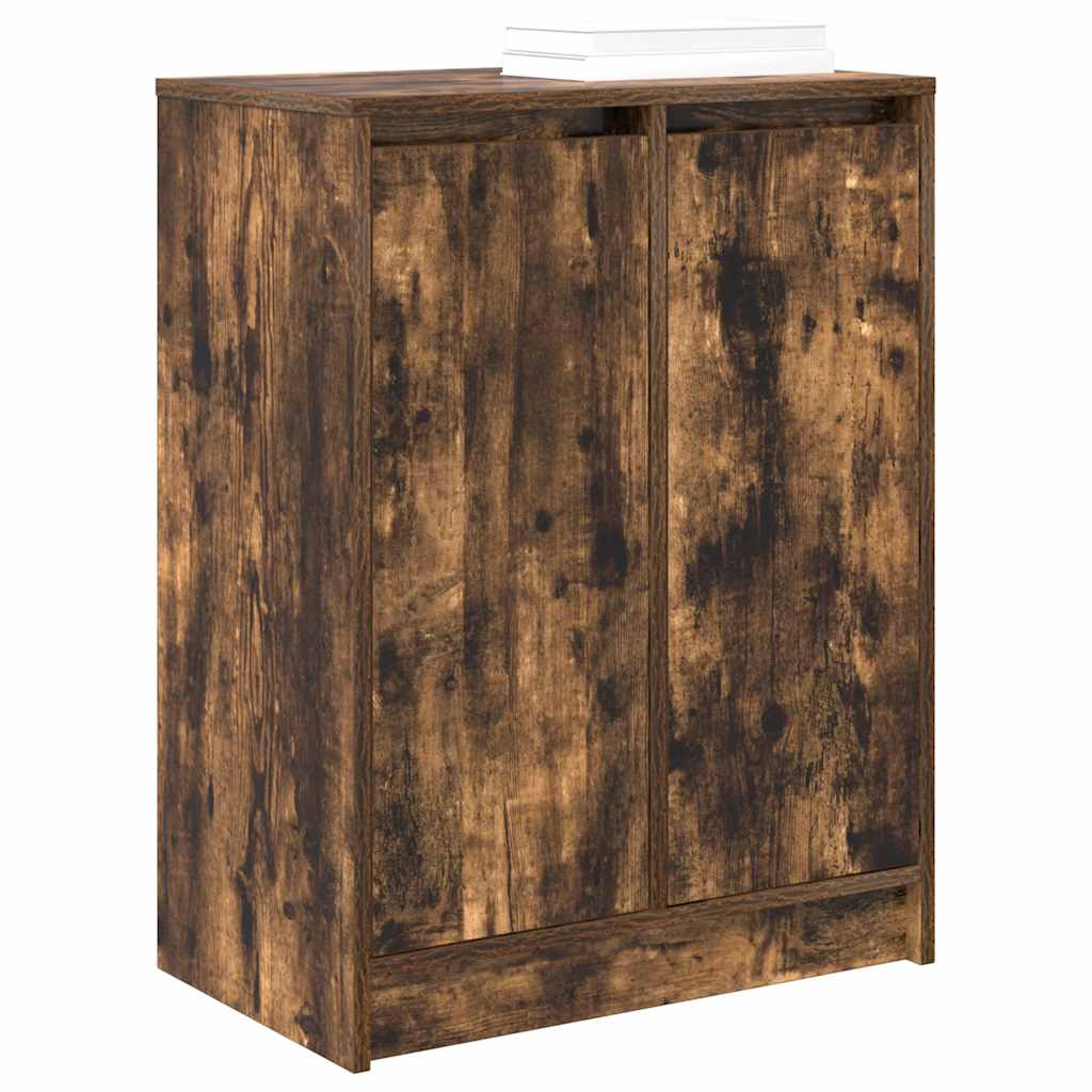 Shoe Cabinet Smoked Oak 57x34x76 cm Engineered Wood