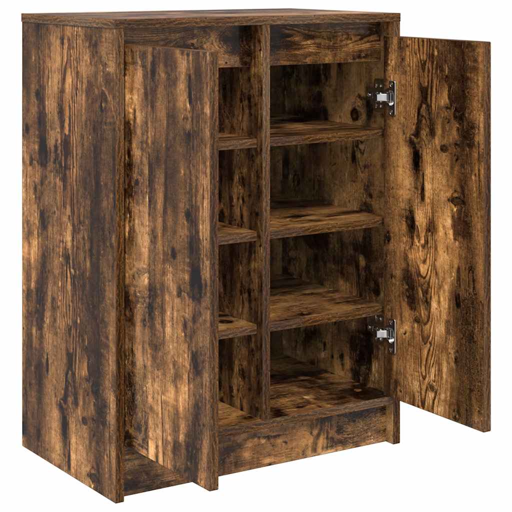 Shoe Cabinet Smoked Oak 57x34x76 cm Engineered Wood