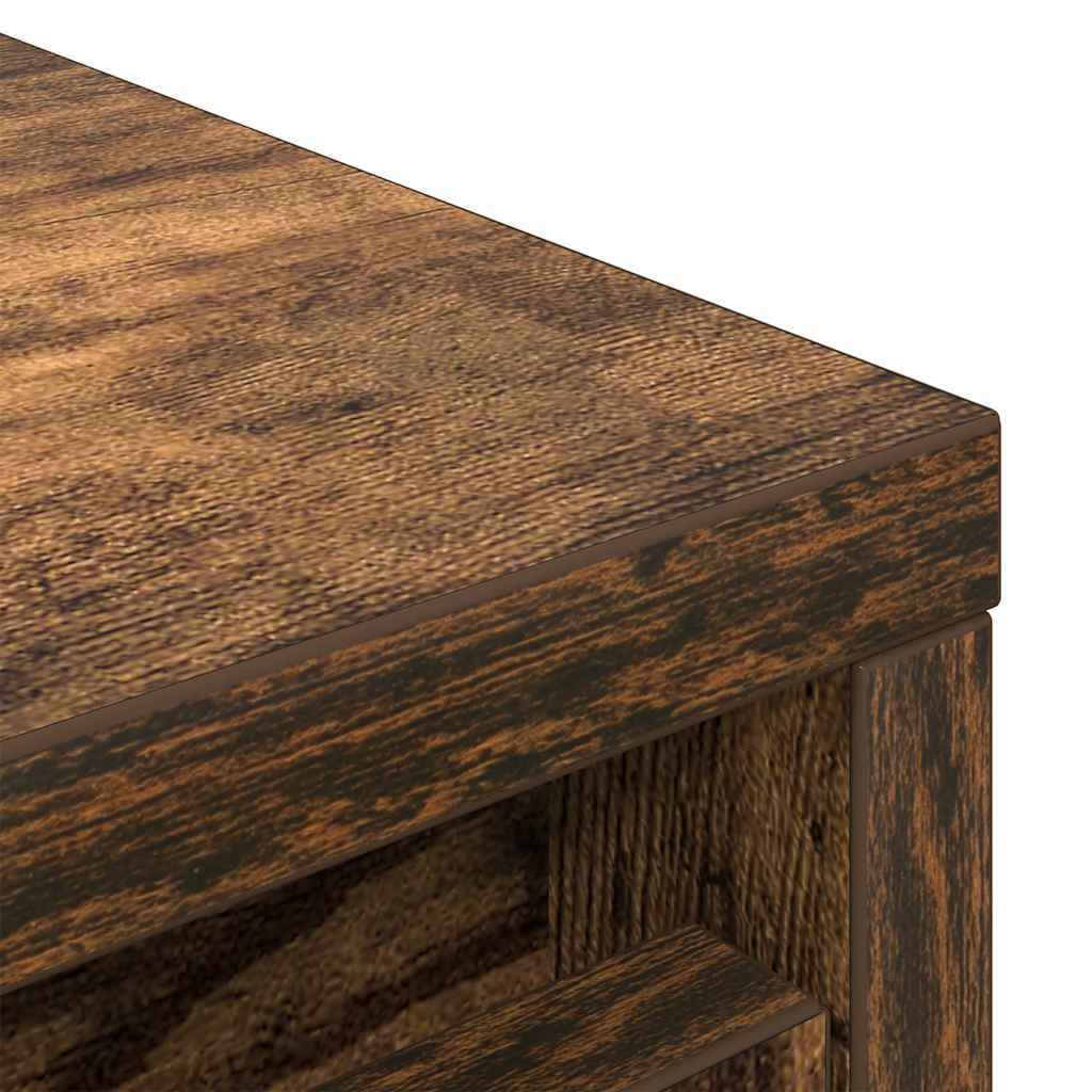 Shoe Cabinet Smoked Oak 57x34x76 cm Engineered Wood