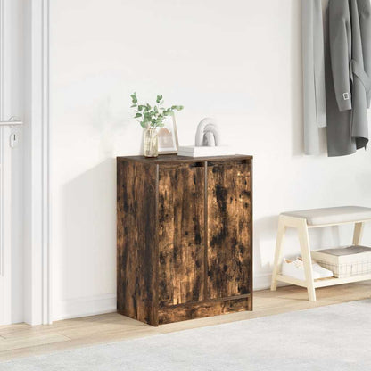 Shoe Cabinet Smoked Oak 57x34x76 cm Engineered Wood