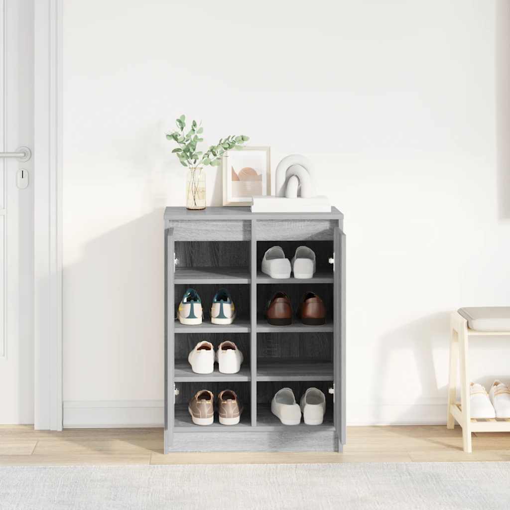 Shoe Cabinet Grey Sonoma 57x34x76 cm Engineered Wood