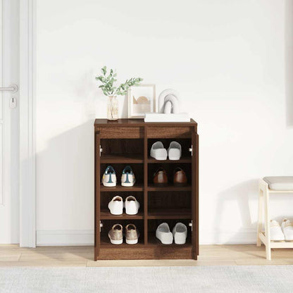 Shoe Cabinet Brown Oak 57x34x76 cm Engineered Wood