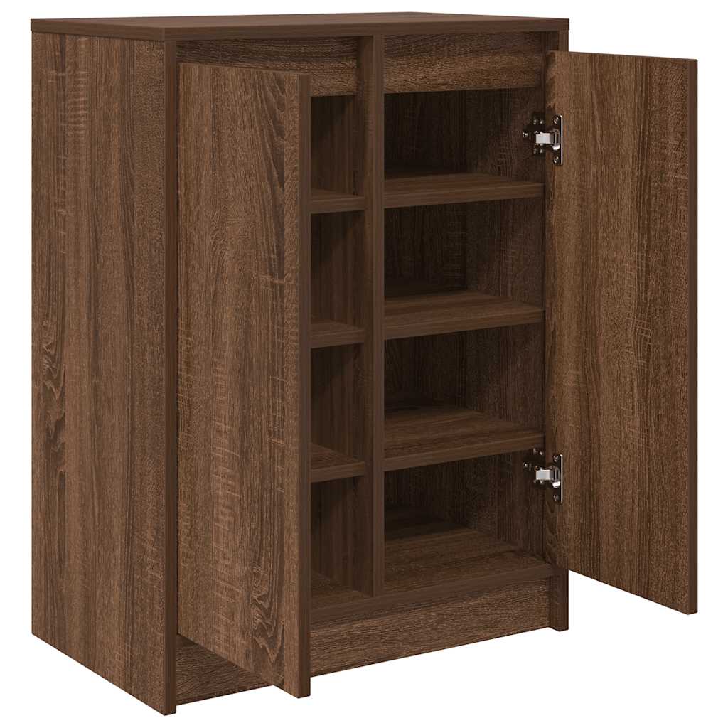 Shoe Cabinet Brown Oak 57x34x76 cm Engineered Wood