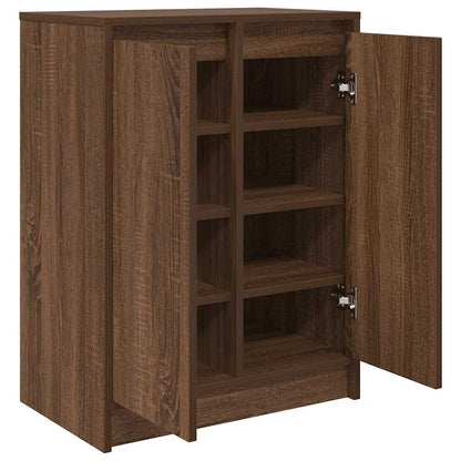 Shoe Cabinet Brown Oak 57x34x76 cm Engineered Wood