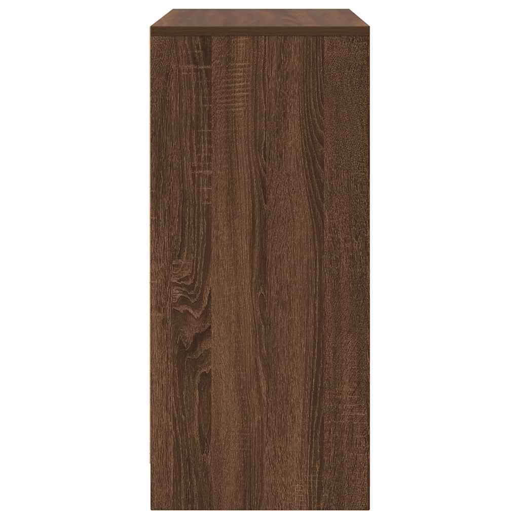 Shoe Cabinet Brown Oak 57x34x76 cm Engineered Wood