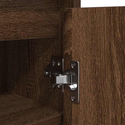 Shoe Cabinet Brown Oak 57x34x76 cm Engineered Wood