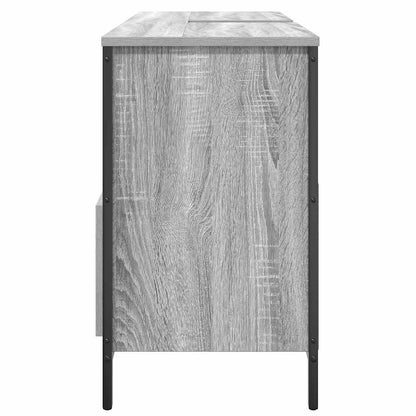Bathroom Basin Cabinet with Drawers Grey Sonoma 90x34.5x60 cm