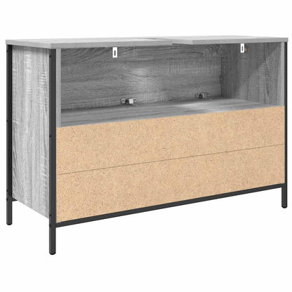 Bathroom Basin Cabinet with Drawers Grey Sonoma 90x34.5x60 cm