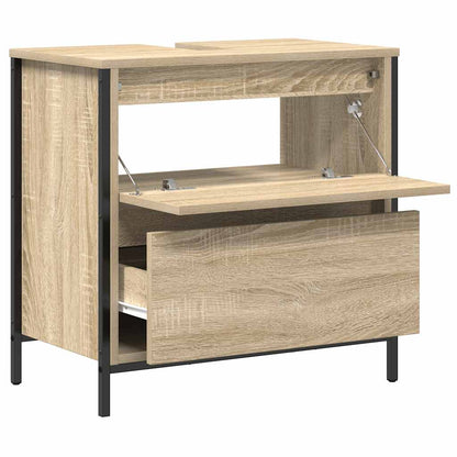 Bathroom Basin Cabinet with Drawers Sonoma Oak 60x34.5x60 cm