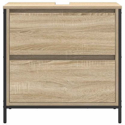 Bathroom Basin Cabinet with Drawers Sonoma Oak 60x34.5x60 cm