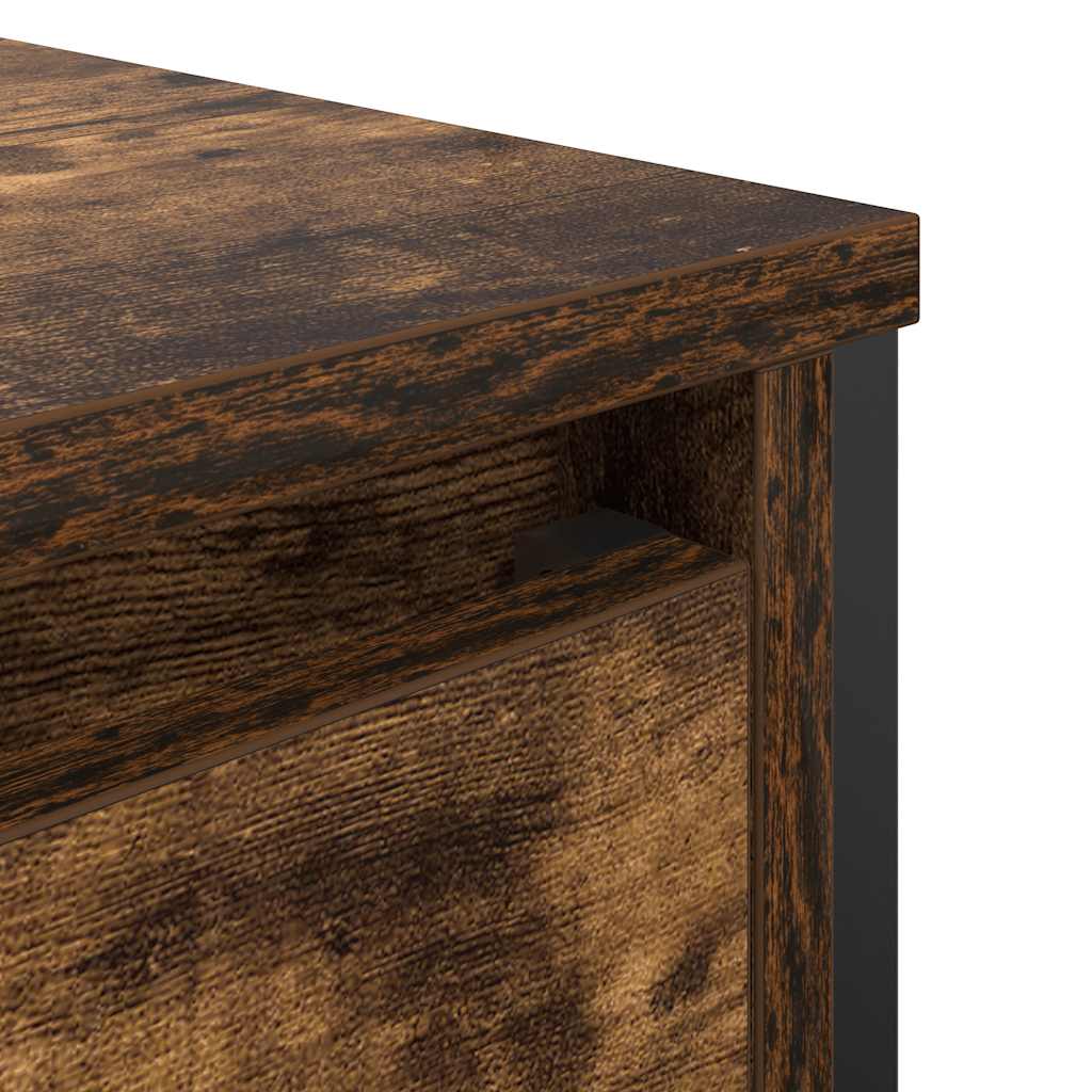 Bathroom Basin Cabinet with Drawers Smoked Oak 60x34.5x60 cm
