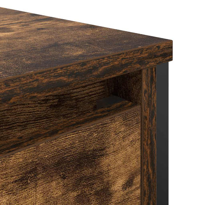 Bathroom Basin Cabinet with Drawers Smoked Oak 60x34.5x60 cm