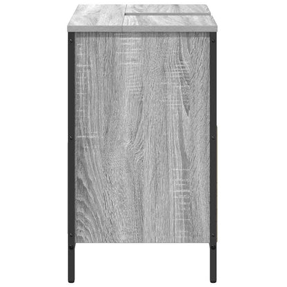 Bathroom Basin Cabinet with Drawers Grey Sonoma 60x34.5x60 cm