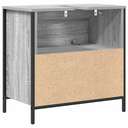 Bathroom Basin Cabinet with Drawers Grey Sonoma 60x34.5x60 cm