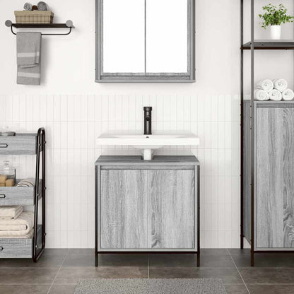 Bathroom Basin Cabinet Grey Sonoma 60x34.5x60 cm