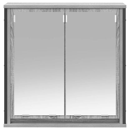 Bathroom Wall Cabinet with Mirror Grey Sonoma 60x21x60 cm