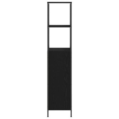 Bathroom Cabinet with Shelves Black Oak 36x35x165 cm