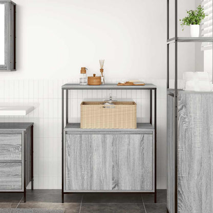 Bathroom Cabinet with Shelves Grey Sonoma 76.5x35x95 cm