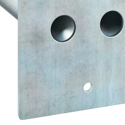 Flag Pole Holder Silver 10.5 x 7.5 cm Steel