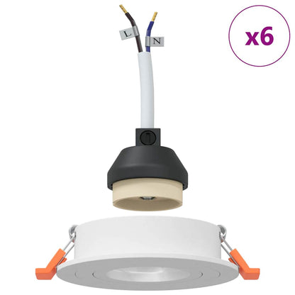Spotlights with Spotlights 6 pcs White 9 x 9 x cm Aluminium