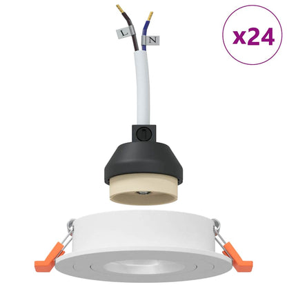 Spotlights with Spotlights 24 pcs White 9 x 9 x cm Aluminium