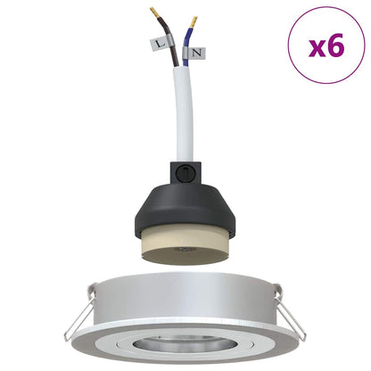 Spotlights with Spotlights 6 pcs Silver 9 x 9 x cm Aluminium