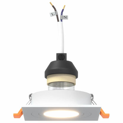 Spotlights with Spotlights 6 pcs White 9 x 9 x cm Aluminium