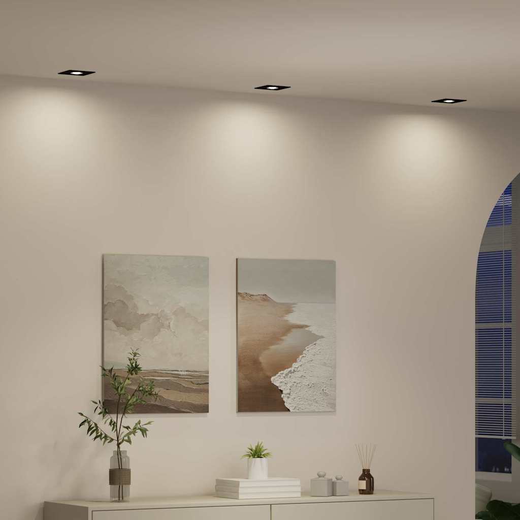 Spotlights with Spotlights 24 pcs Black 9 x 9 x cm Aluminium