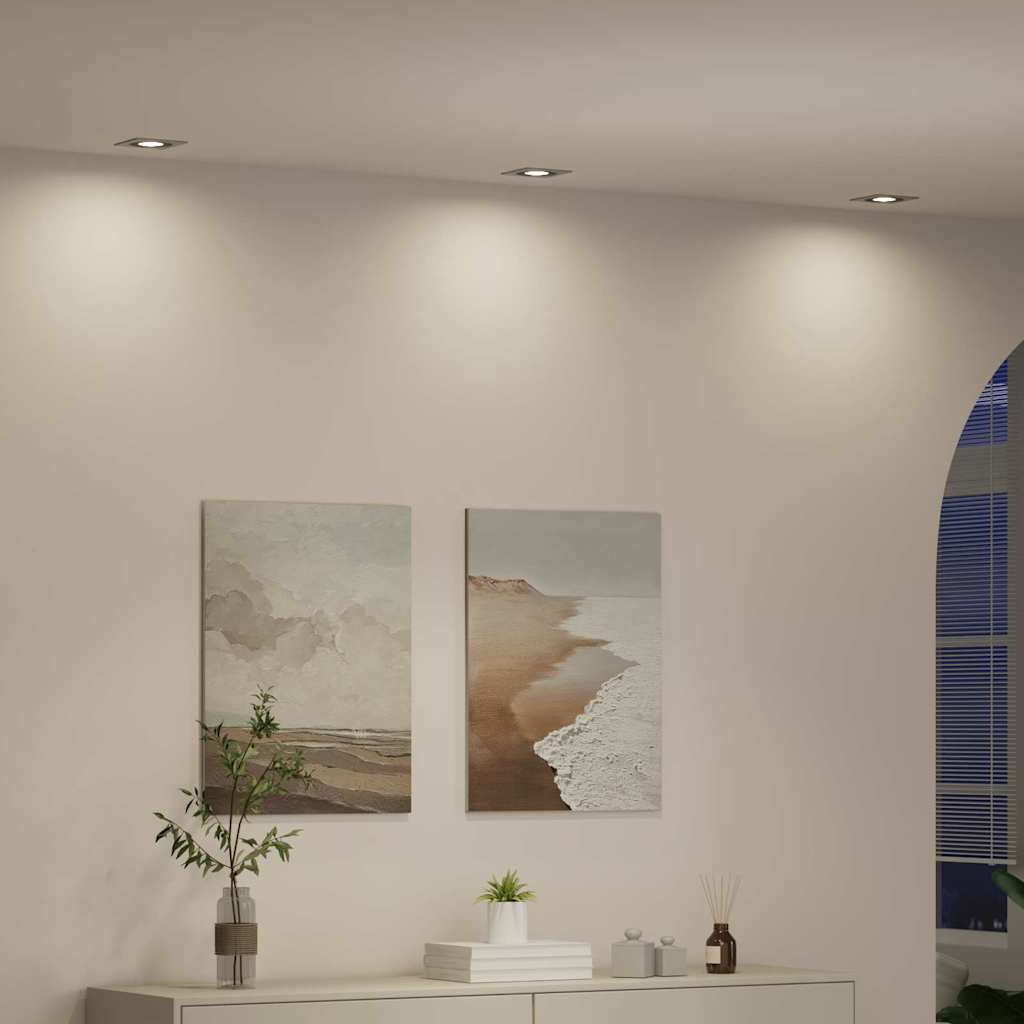 Spotlights with Spotlights 6 pcs Silver 9 x 9 x cm Aluminium