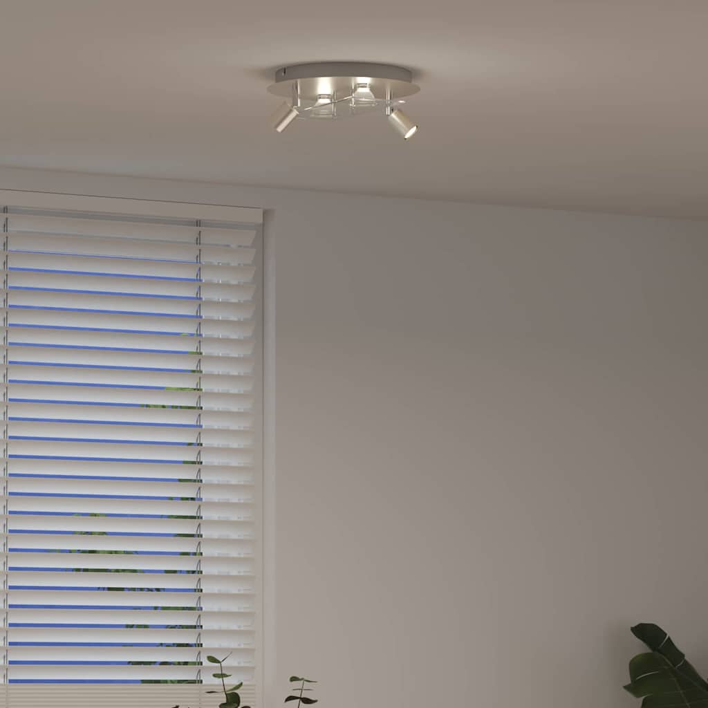 Ceiling Spotlight Silver 29 x 29 x 11 cm Steel and glass