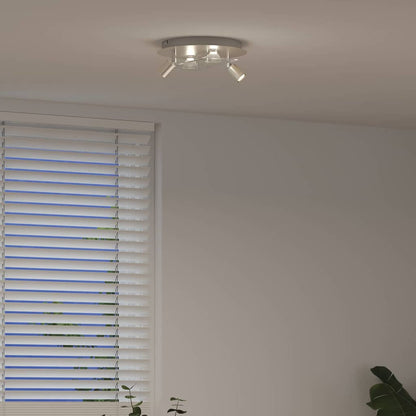 Ceiling Spotlight Silver 29 x 29 x 11 cm Steel and glass
