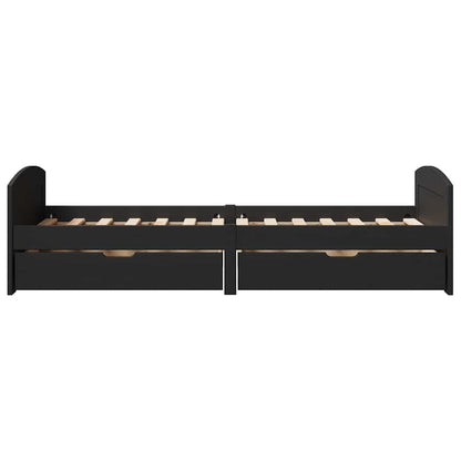 Day Bed with 2 Drawers without Mattress IRUN Black 90x200 cm