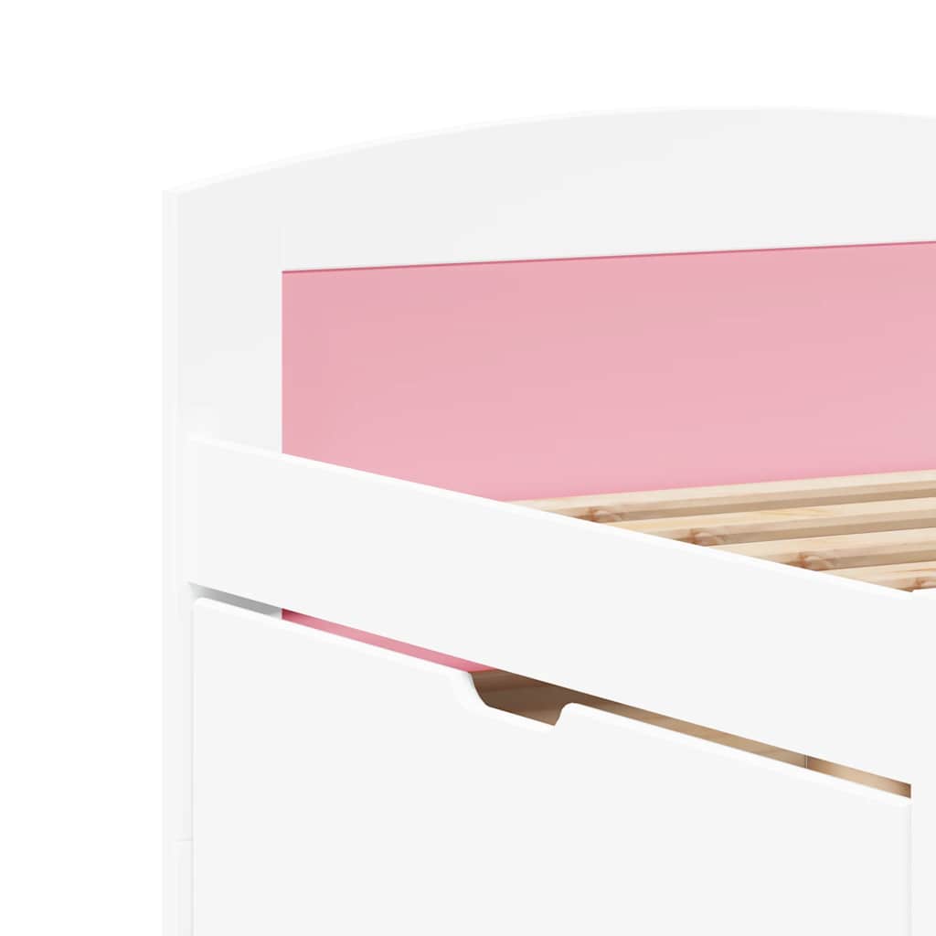 Day Bed with 5 Drawers without Mattress IRUN White&Pink 90x200 cm