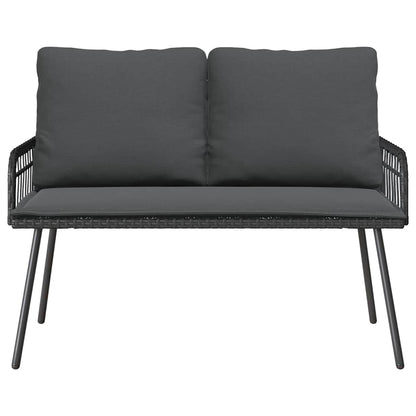 Garden Bench with Cushion Grey 114 x 64 x 78cm Metal