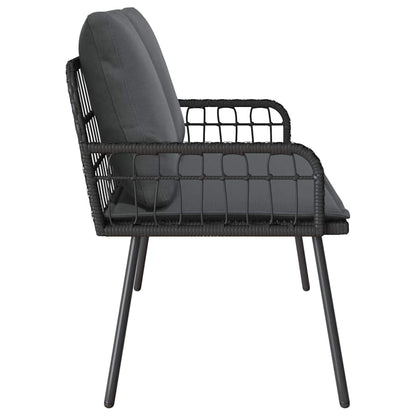 Garden Bench with Cushion Grey 114 x 64 x 78cm Metal