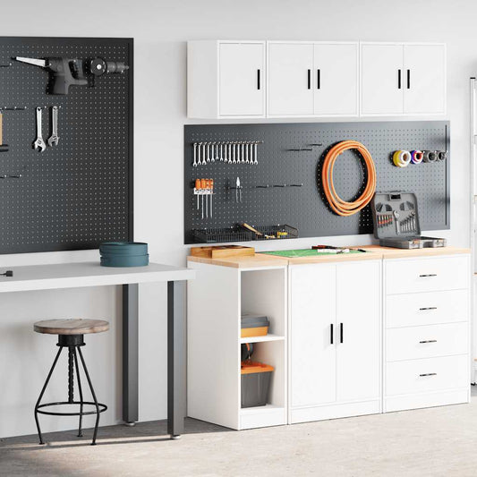 Garage Cabinets 2 pcs White Engineered Wood