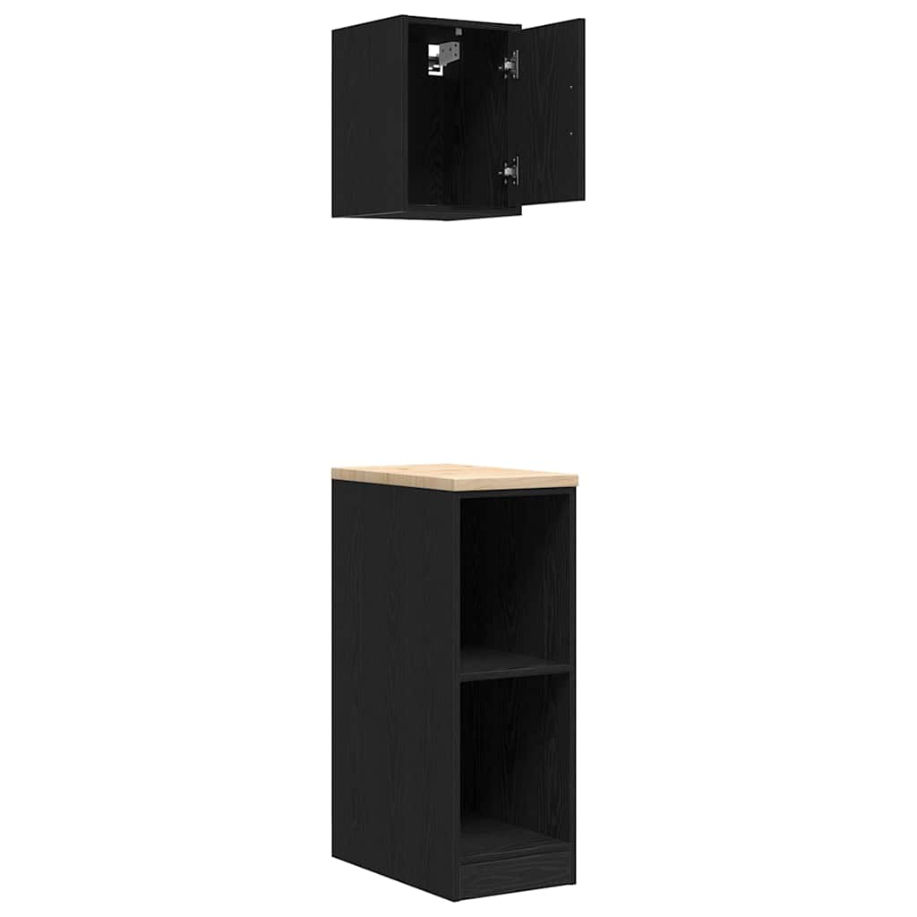 Garage Cabinets 2 pcs Black Engineered Wood