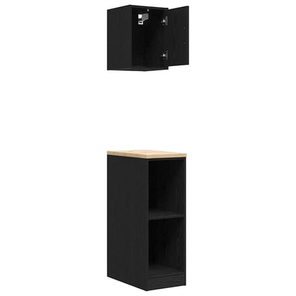 Garage Cabinets 2 pcs Black Engineered Wood